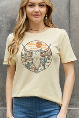 Simply Love Full Size Bull Cactus Graphic Cotton Tee king-general-store-5710.myshopify.com