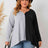 Plus Size Contrast Notched Neck T-Shirt king-general-store-5710.myshopify.com