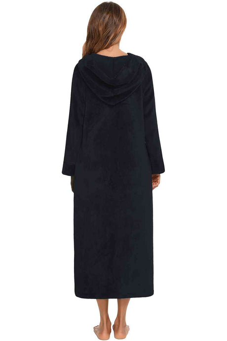 Zip Front Hooded Night Dress with Pockets king-general-store-5710.myshopify.com