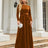 Tie Front Round Neck Long Sleeve Maxi Dress king-general-store-5710.myshopify.com