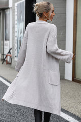 Dropped Shoulder Long Sleeve Cardigan with Pocket king-general-store-5710.myshopify.com