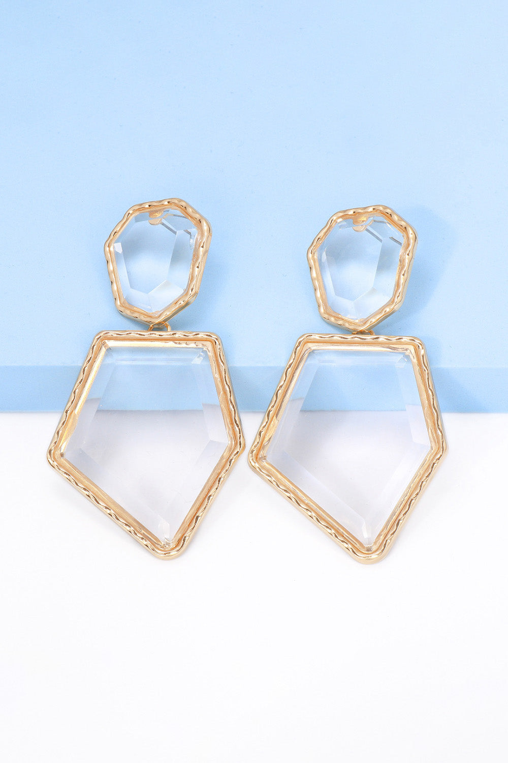 Geometrical Shape Zinc Alloy Frame Resin Dangle Earrings king-general-store-5710.myshopify.com