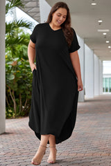 Plus Size V-Neck Short Sleeve Maxi Dress king-general-store-5710.myshopify.com