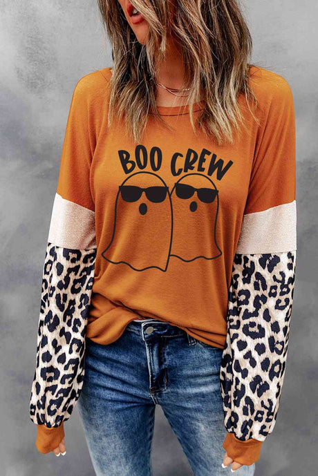 BOO CREW Ghost Graphic Round Neck T-Shirt king-general-store-5710.myshopify.com
