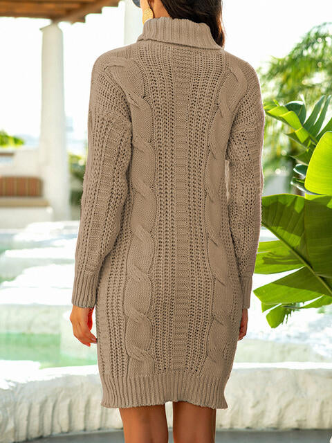 Turtleneck Ribbed Sweater Dress king-general-store-5710.myshopify.com