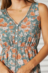 Double Take Floral V-Neck Tiered Sleeveless Dress king-general-store-5710.myshopify.com