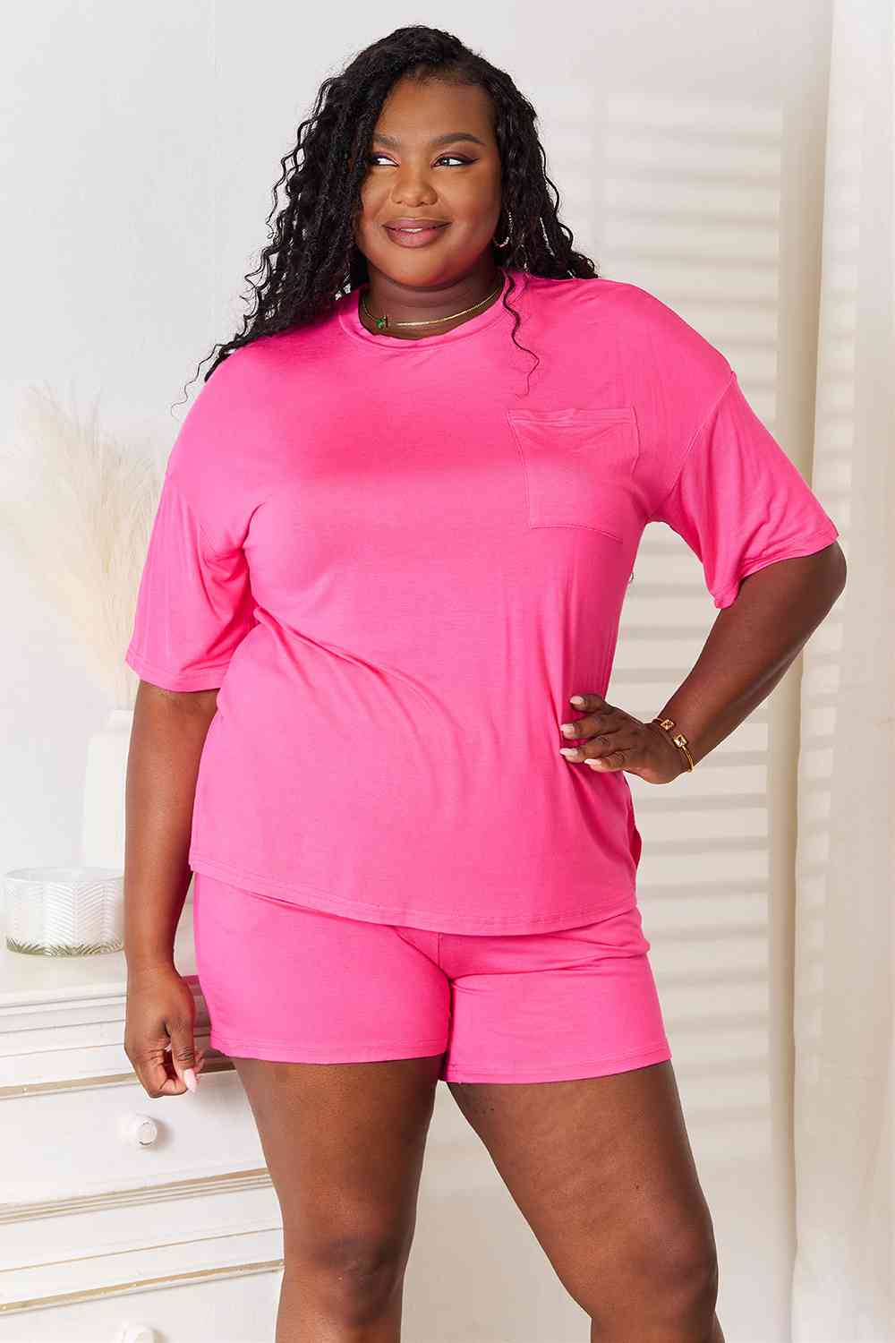 Basic Bae Full Size Soft Rayon Half Sleeve Top and Shorts Set king-general-store-5710.myshopify.com