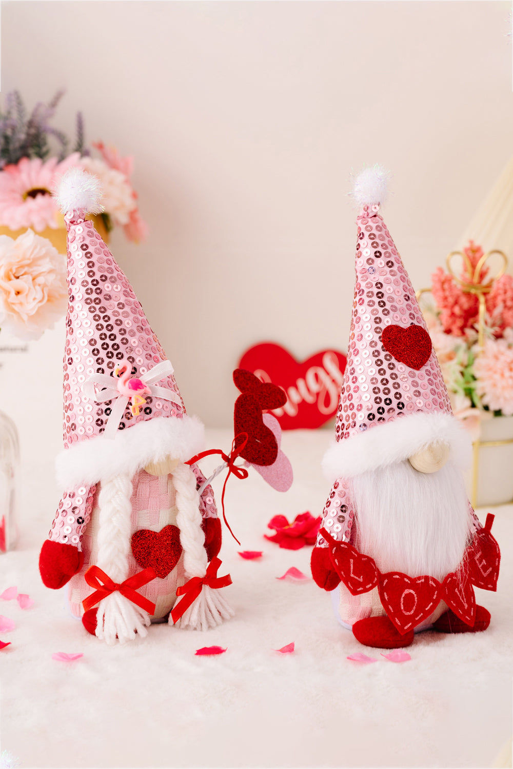 Mother's Day Sequined Heart Pointed Hat Faceless Gnome king-general-store-5710.myshopify.com