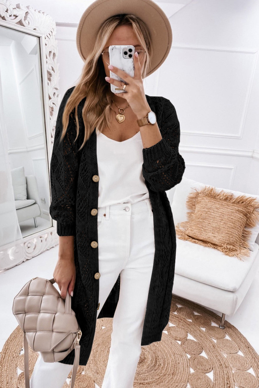 V-Neck Long Sleeve Cardigan king-general-store-5710.myshopify.com