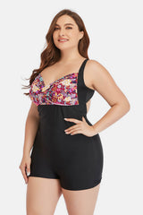 Plus Size Two-Tone One-Piece Swimsuit king-general-store-5710.myshopify.com