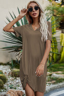 Twisted V-Neck Short Sleeve Dress king-general-store-5710.myshopify.com