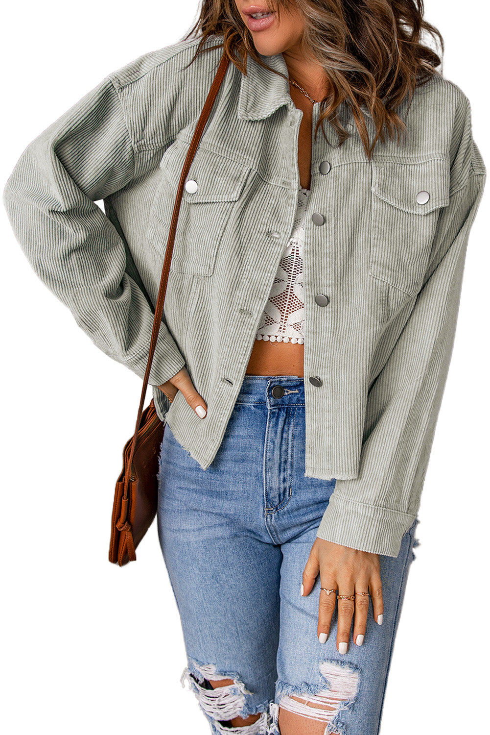 Double Take Raw Hem Button Down Corduroy Jacket with Pockets king-general-store-5710.myshopify.com