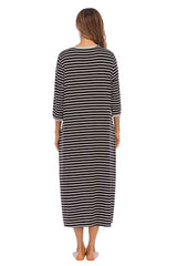 Round Neck Three-Quarter Sleeve Midi Night Dress king-general-store-5710.myshopify.com