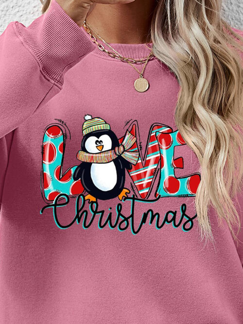 LIVE CHRISTMAS Drop Shoulder Round Neck Sweatshirt king-general-store-5710.myshopify.com