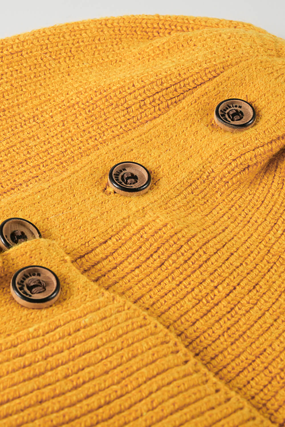 Button Detail Rib-Knit Cuff Beanie king-general-store-5710.myshopify.com