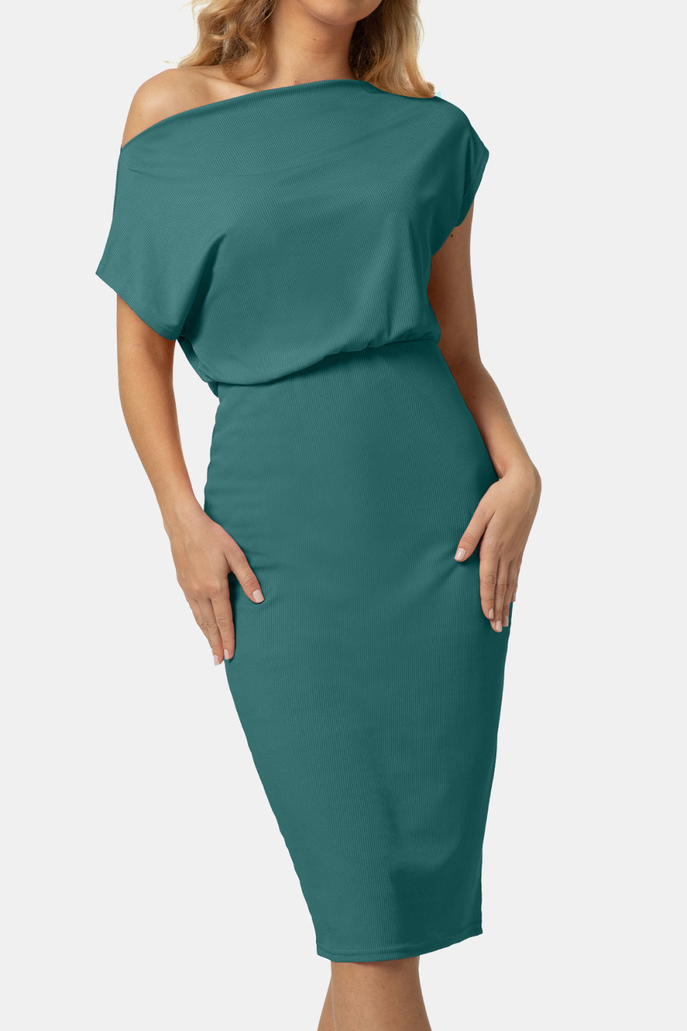 Boat Neck Short Sleeve Knee-Length Dress king-general-store-5710.myshopify.com