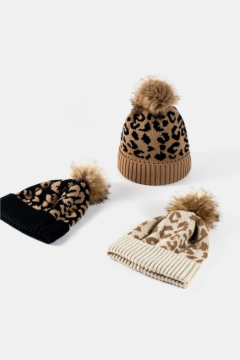 Leopard Pom-Pom Cuffed Beanie king-general-store-5710.myshopify.com