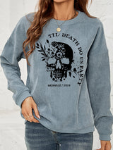 Skull Graphic Dropped Shoulder Sweatshirt king-general-store-5710.myshopify.com