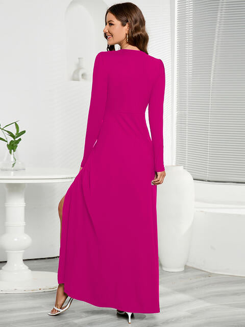 V-Neck Long Sleeve Split Dress king-general-store-5710.myshopify.com