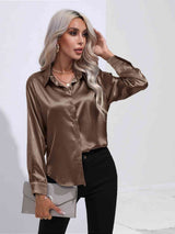 Collared Neck Buttoned Long Sleeve Shirt king-general-store-5710.myshopify.com