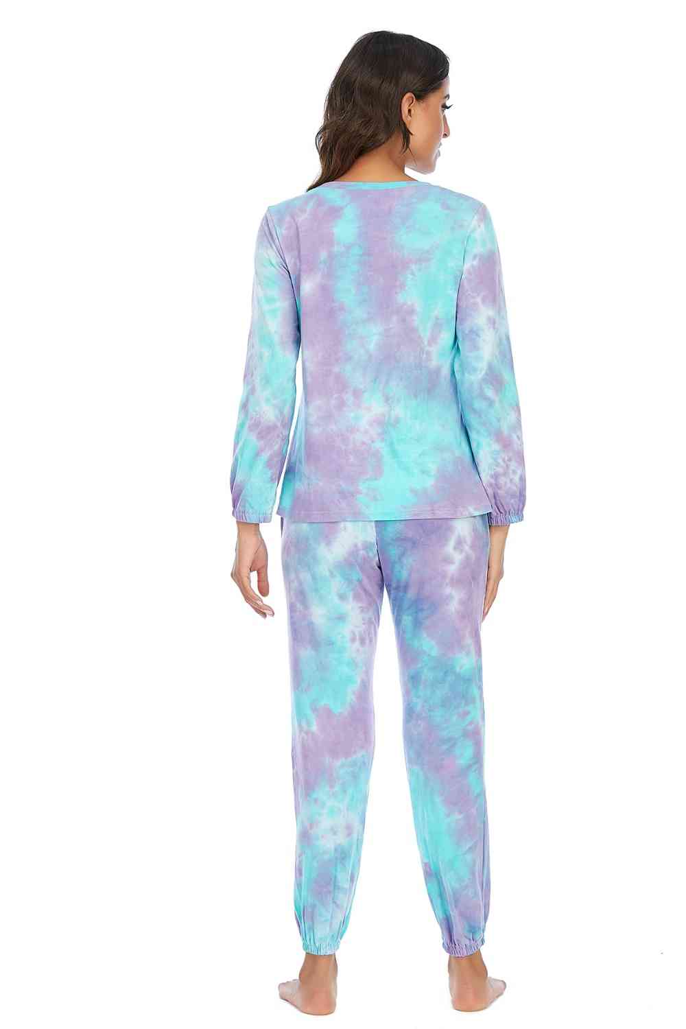 Tie-Dye Top and Drawstring Pants Lounge Set king-general-store-5710.myshopify.com