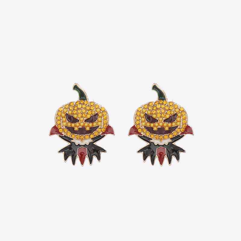 Demon Pumpkin Rhinestone Alloy Earrings king-general-store-5710.myshopify.com