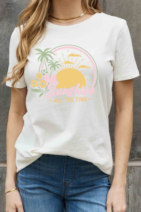 Simply Love Full Size SUNSHINE ALL THE TIME Graphic Cotton Tee king-general-store-5710.myshopify.com