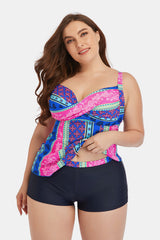 Plus Size Printed Crisscross Cutout Two-Piece Swim Set king-general-store-5710.myshopify.com