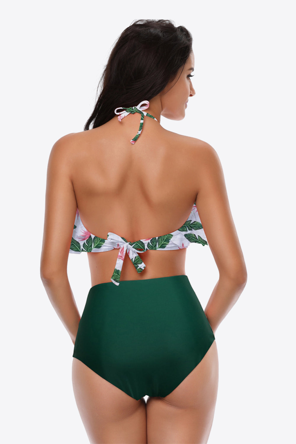 Two-Tone Ruffled Halter Neck Two-Piece Swimsuit king-general-store-5710.myshopify.com