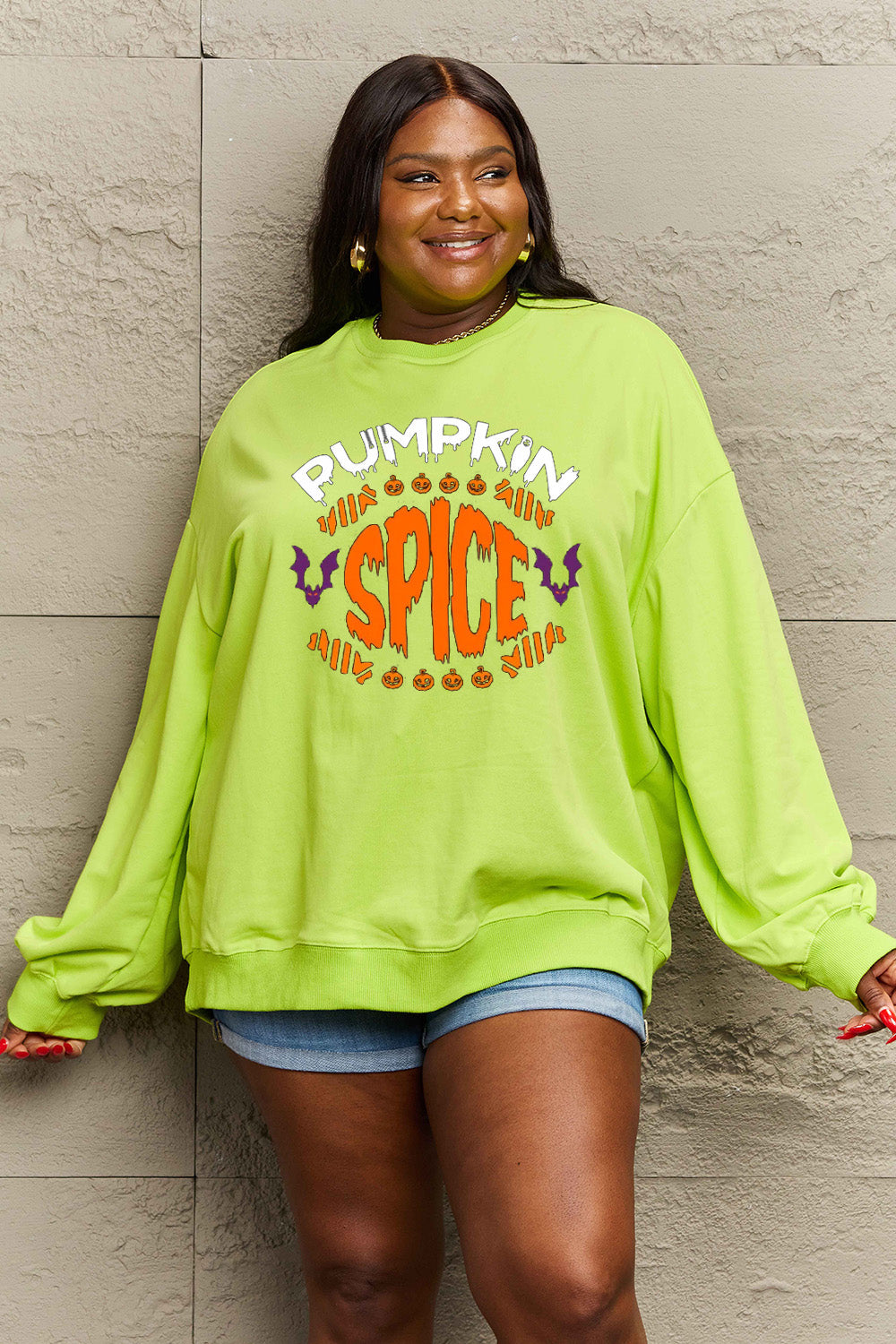 Simply Love Full Size PUMPKIN SPICE Graphic Sweatshirt king-general-store-5710.myshopify.com