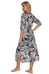 Printed Slit Night Dress with Pockets king-general-store-5710.myshopify.com