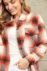 Double Take Plaid Button Up Shirt Jacket with Pockets king-general-store-5710.myshopify.com