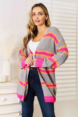 Woven Right Ribbed Long Sleeve Cardigan king-general-store-5710.myshopify.com