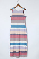 Striped Slit Sleeveless Maxi Dress king-general-store-5710.myshopify.com