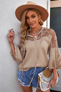 Embroidered Tie-Neck Puff Sleeve Blouse king-general-store-5710.myshopify.com