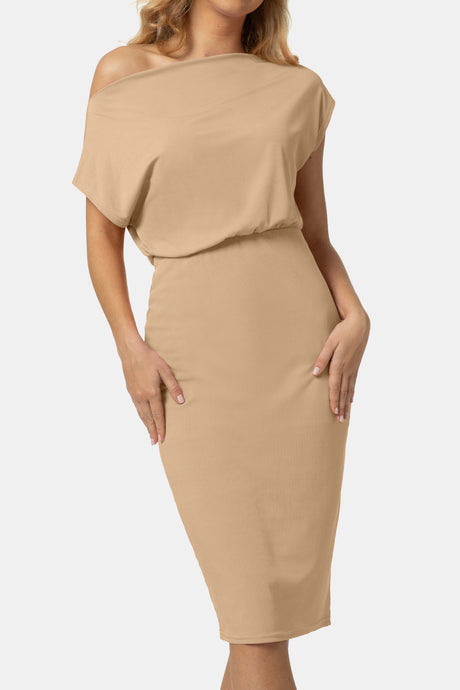 Boat Neck Short Sleeve Knee-Length Dress king-general-store-5710.myshopify.com