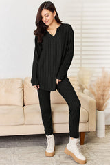 Basic Bae Full Size Notched Long Sleeve Top and Pants Set king-general-store-5710.myshopify.com