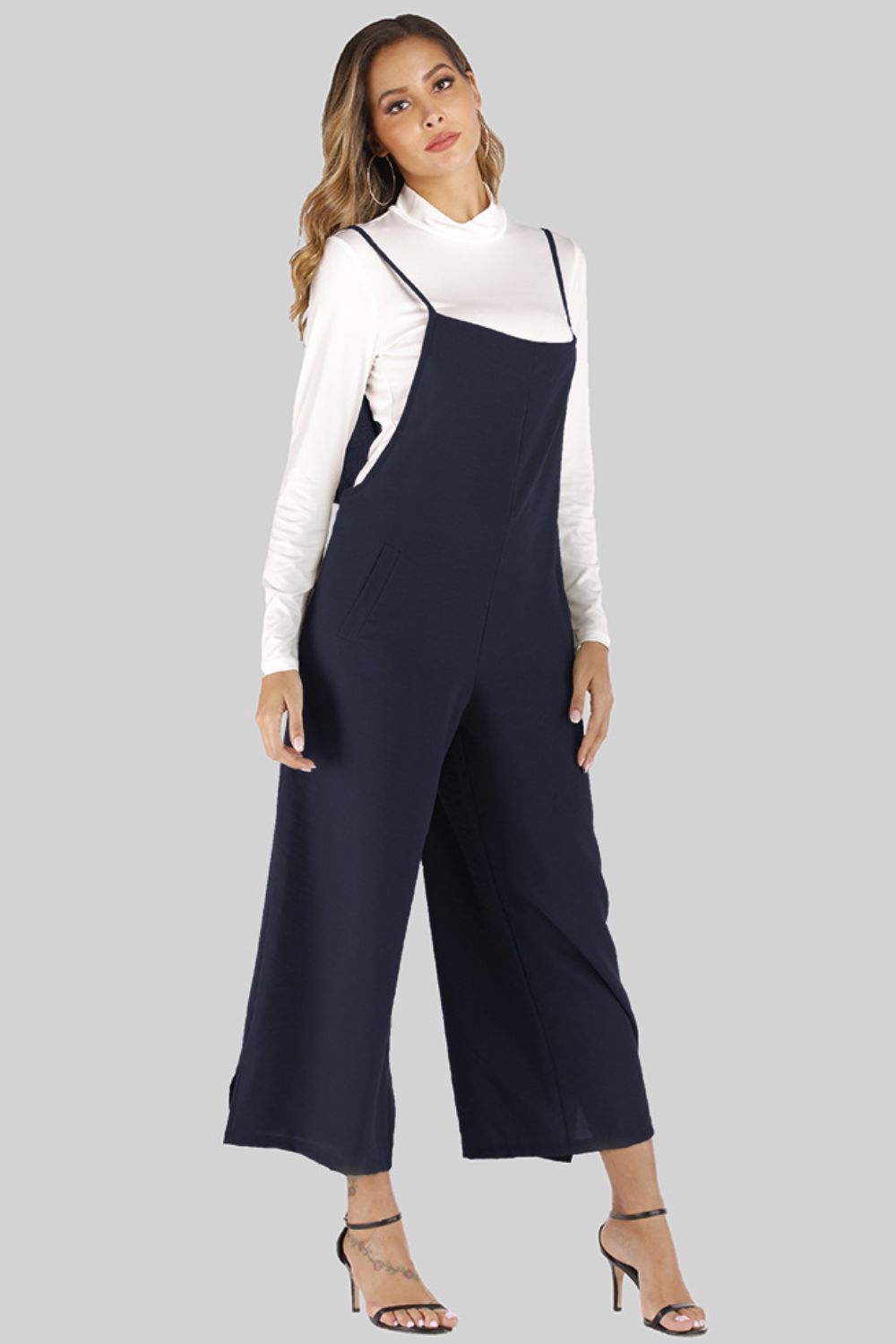 Full Size Cropped Wide Leg Overalls with Pockets king-general-store-5710.myshopify.com