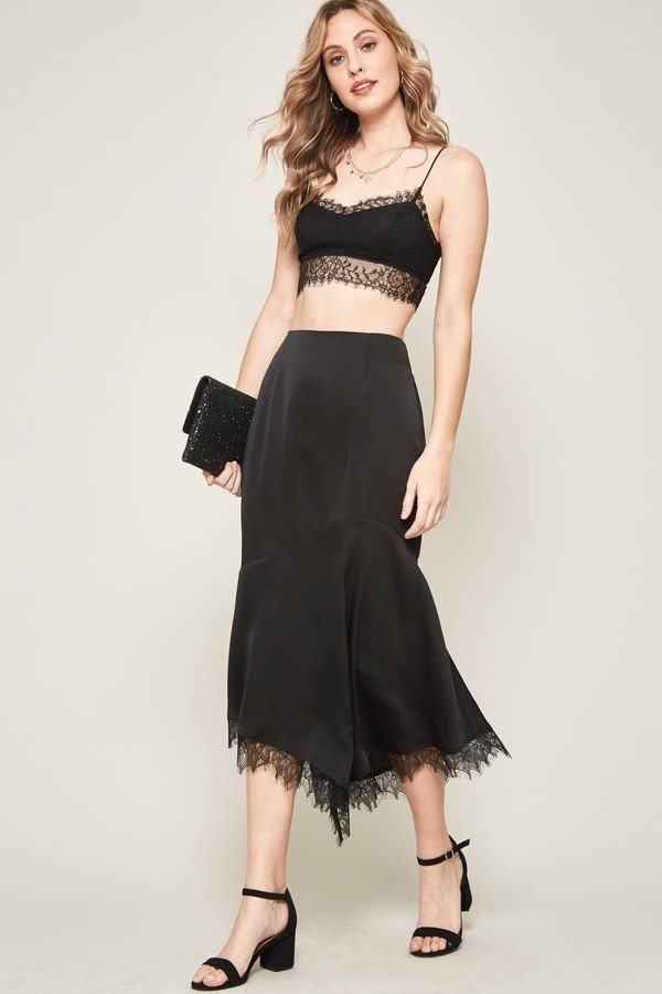 A Solid Woven Midi Skirt king-general-store-5710.myshopify.com