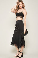 A Solid Woven Midi Skirt king-general-store-5710.myshopify.com