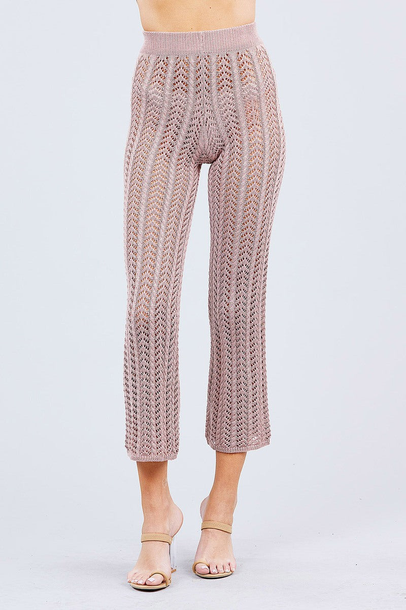 Flare Long Fishnet Sweater Pants king-general-store-5710.myshopify.com