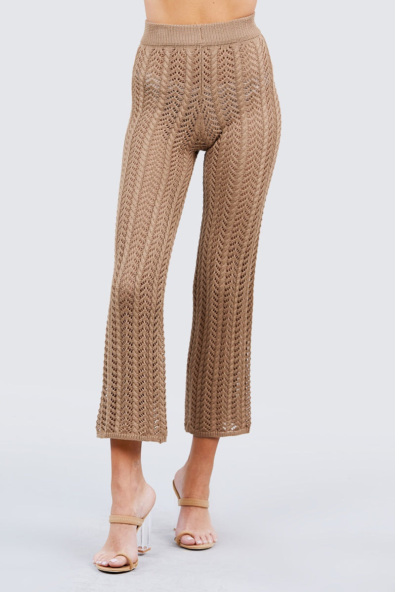 Flare Long Fishnet Sweater Pants king-general-store-5710.myshopify.com