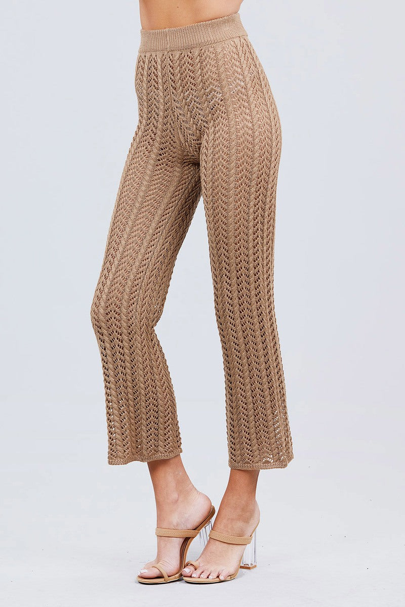 Flare Long Fishnet Sweater Pants king-general-store-5710.myshopify.com