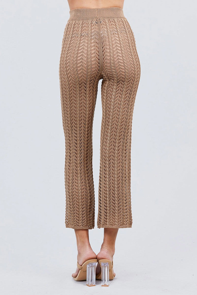 Flare Long Fishnet Sweater Pants king-general-store-5710.myshopify.com