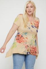 Multi-colored Watercolor Flower Print Tunic king-general-store-5710.myshopify.com