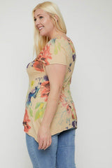 Multi-colored Watercolor Flower Print Tunic king-general-store-5710.myshopify.com