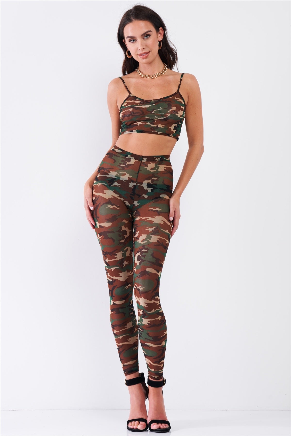 Sexy Sheer Mesh Sleeveless Crop Top & High Waist Legging Set king-general-store-5710.myshopify.com