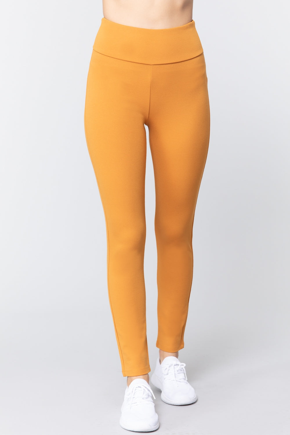 Waist Band Long Ponte Pants Deep Mustard king-general-store-5710.myshopify.com