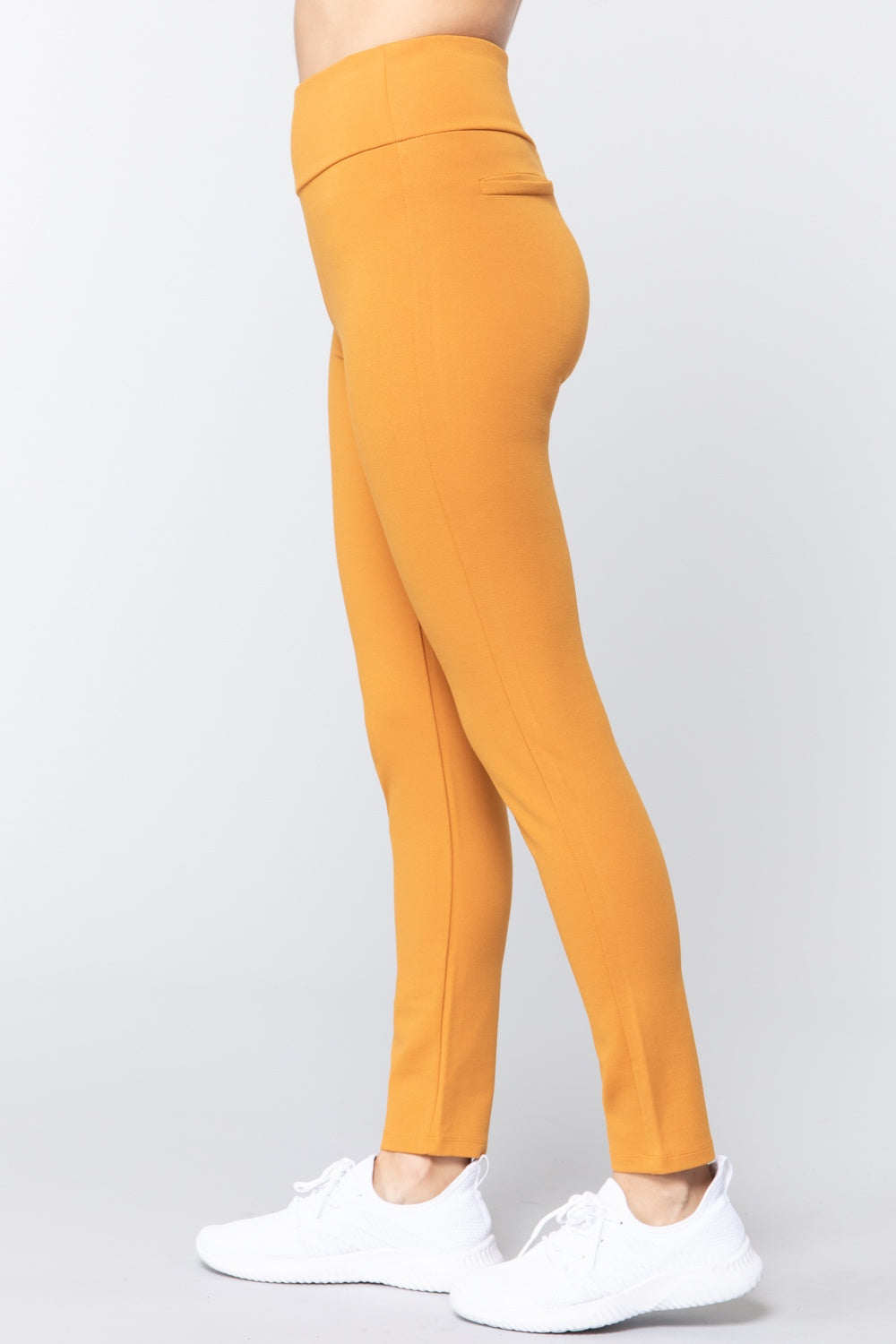 Waist Band Long Ponte Pants Deep Mustard king-general-store-5710.myshopify.com