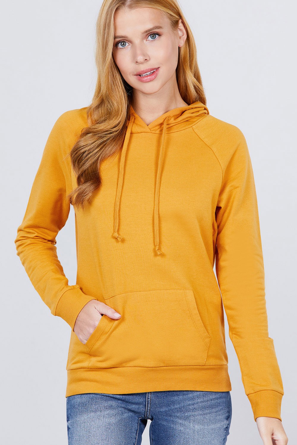 French Terry Pullover Hoodie in Mustard king-general-store-5710.myshopify.com